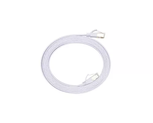 Patchkabel Cat.6, flach, PiMF/STP, weiß, 2m DINIC Box